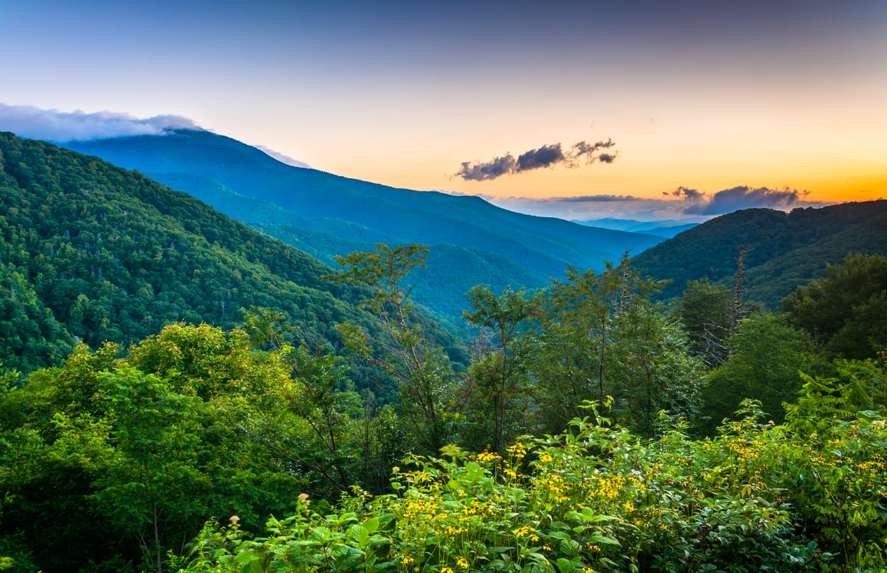 Morning view from the Blue Ridge Parkway in North Carolina.